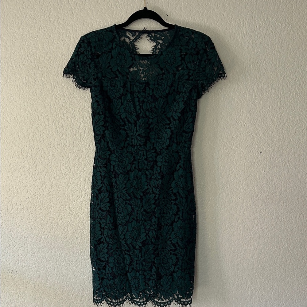Banana Republic Dark Green Lace Mini Dress